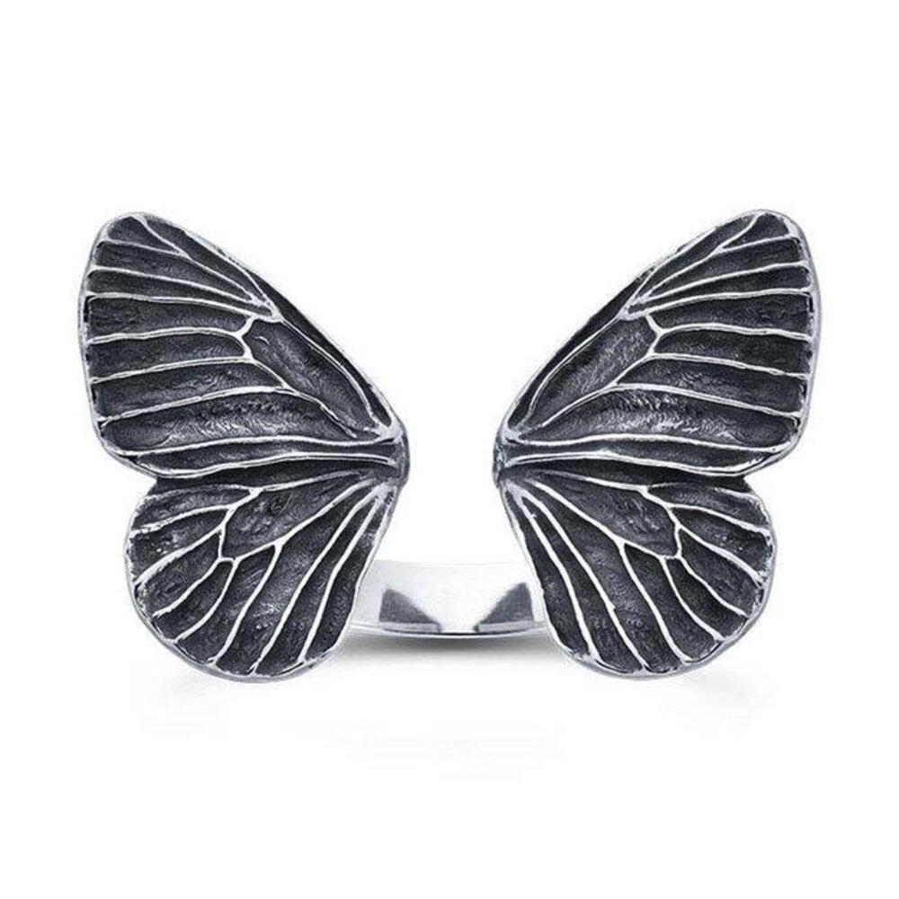 Butterfly Wings Sterling Silver Ring - Adjustable